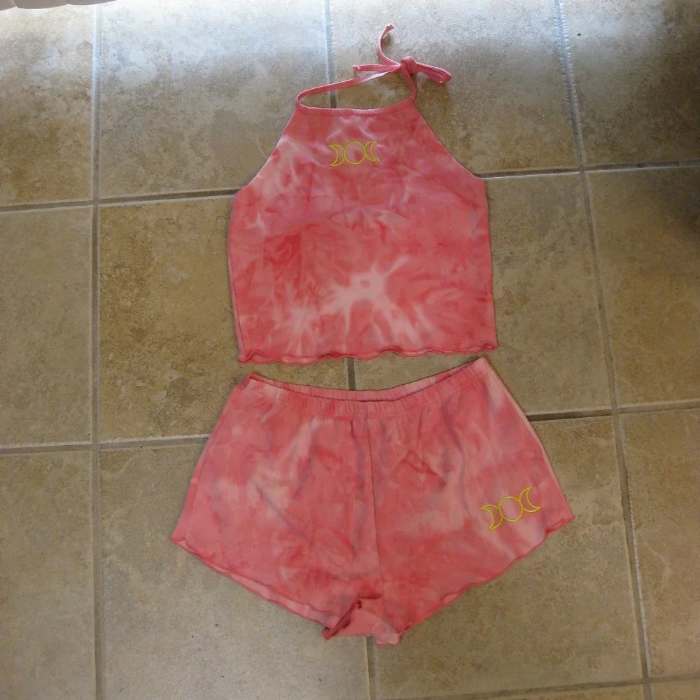 NWT Club Exx pink tiedye pajama sleepwear set M medium
